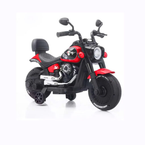 Rechargeable Ride-On Bike with Music, Headlight & Support Wheels